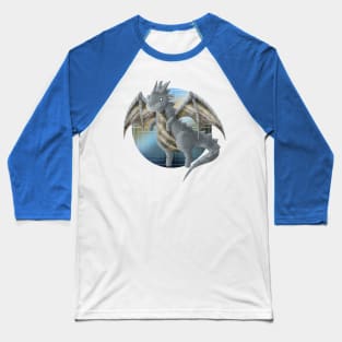 Kawaii Robotic Metal Dragon - With Background Baseball T-Shirt